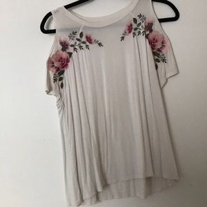 white floral shirt